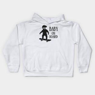 baby on skateboard Kids Hoodie